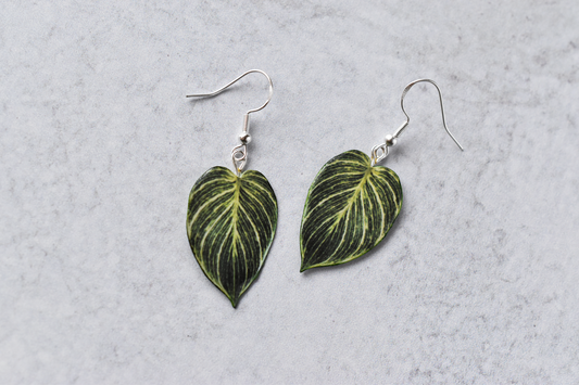 Birkin Philodendron Plant Earrings