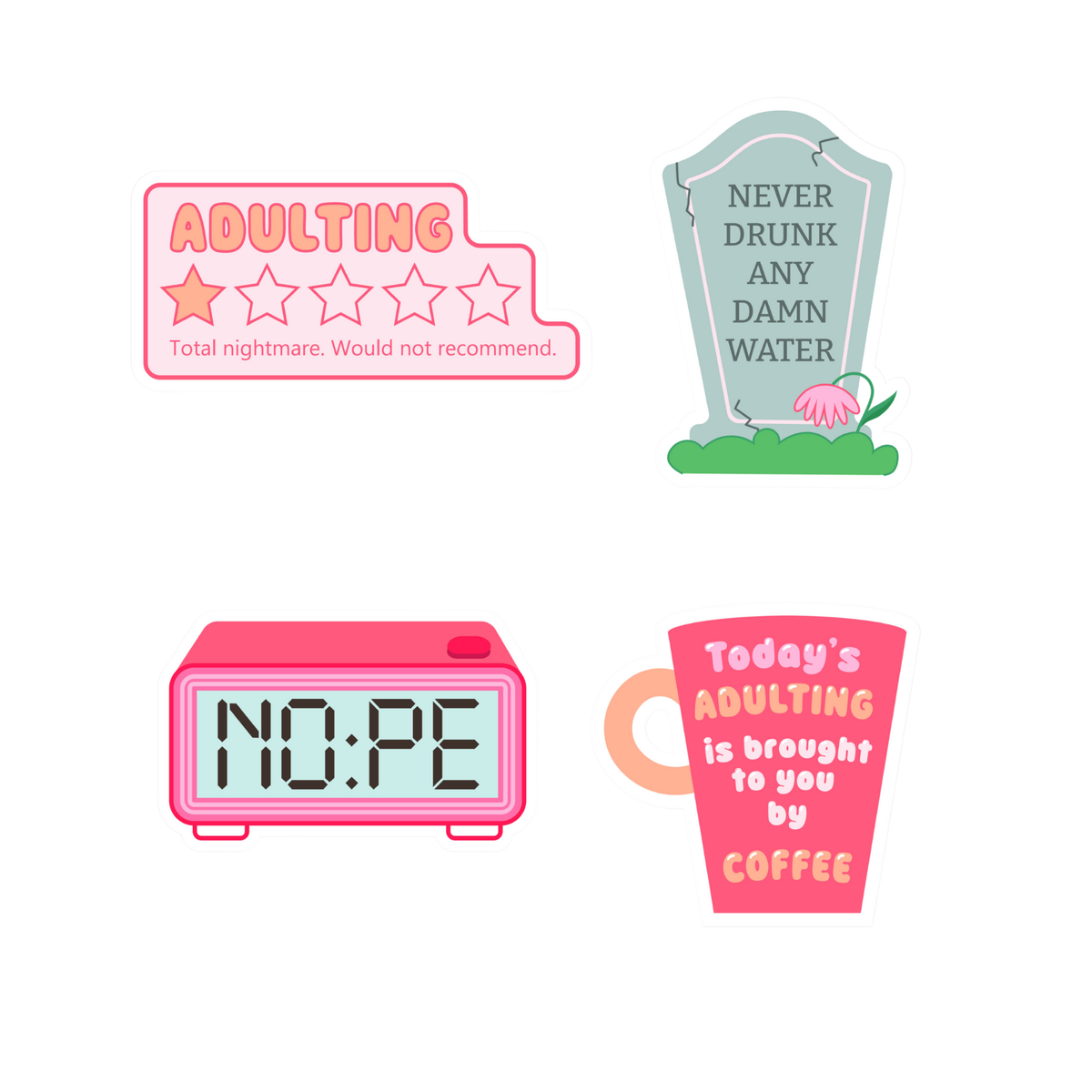 Diamond Art Sticker Pack — Barely Adulting