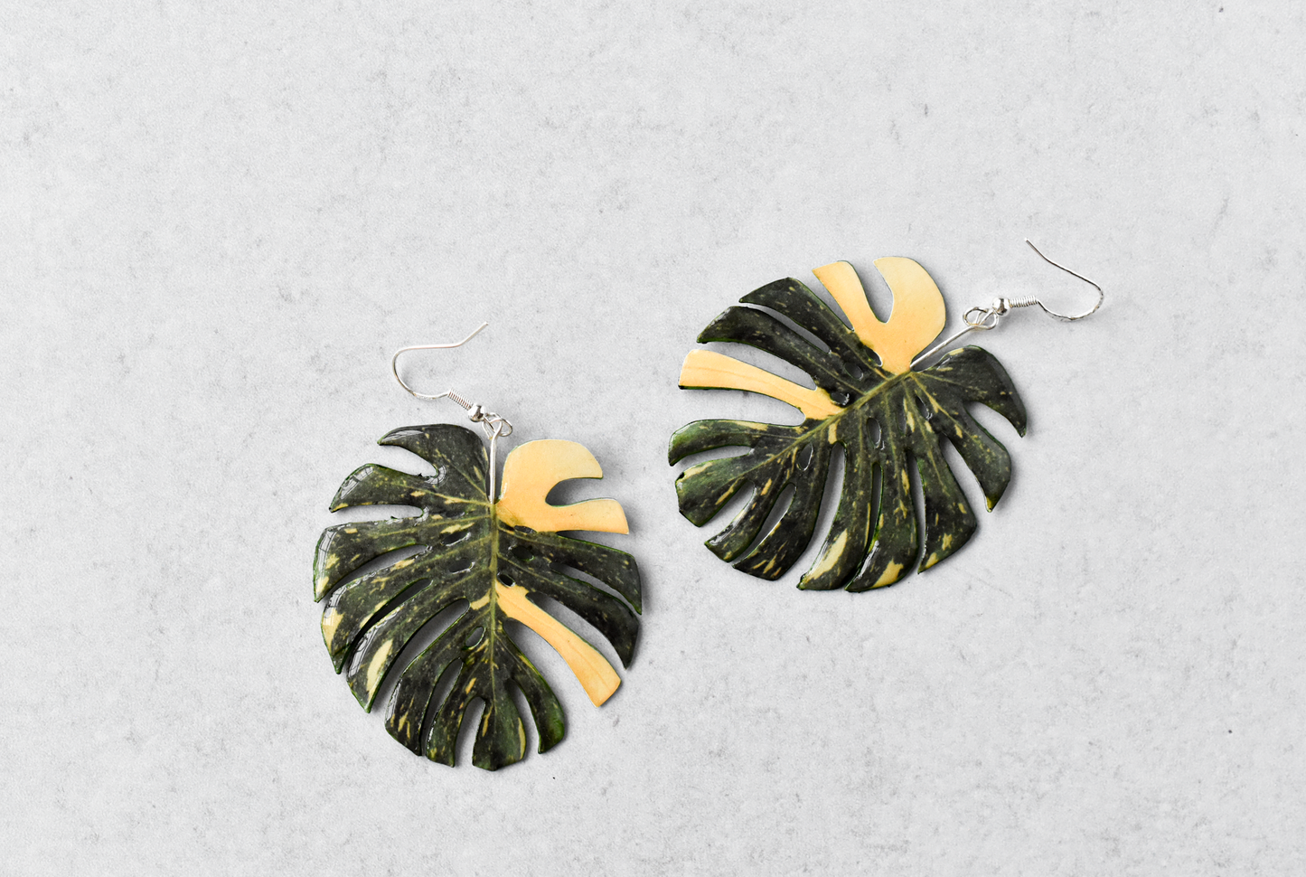 Monstera Thai Constellation Plant Earrings