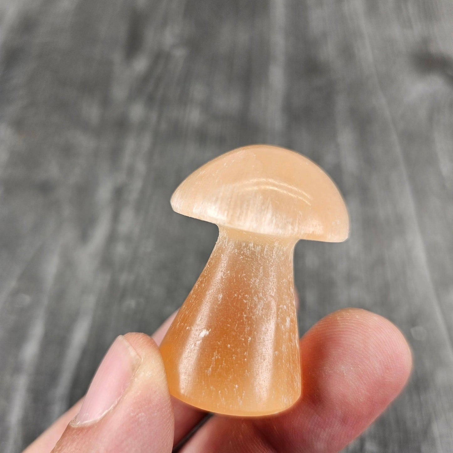 Peach Selenite Mushroom