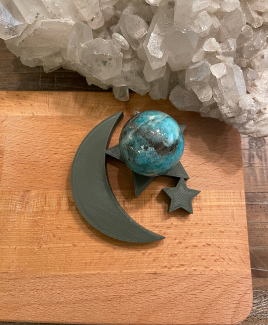 Green Star and Moon Sphere Stand Standard Size