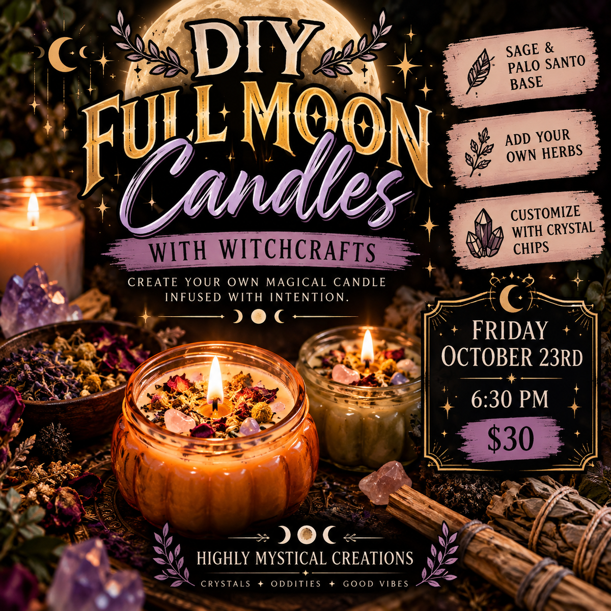 DIY Full Moon Candles with WitchCrafts