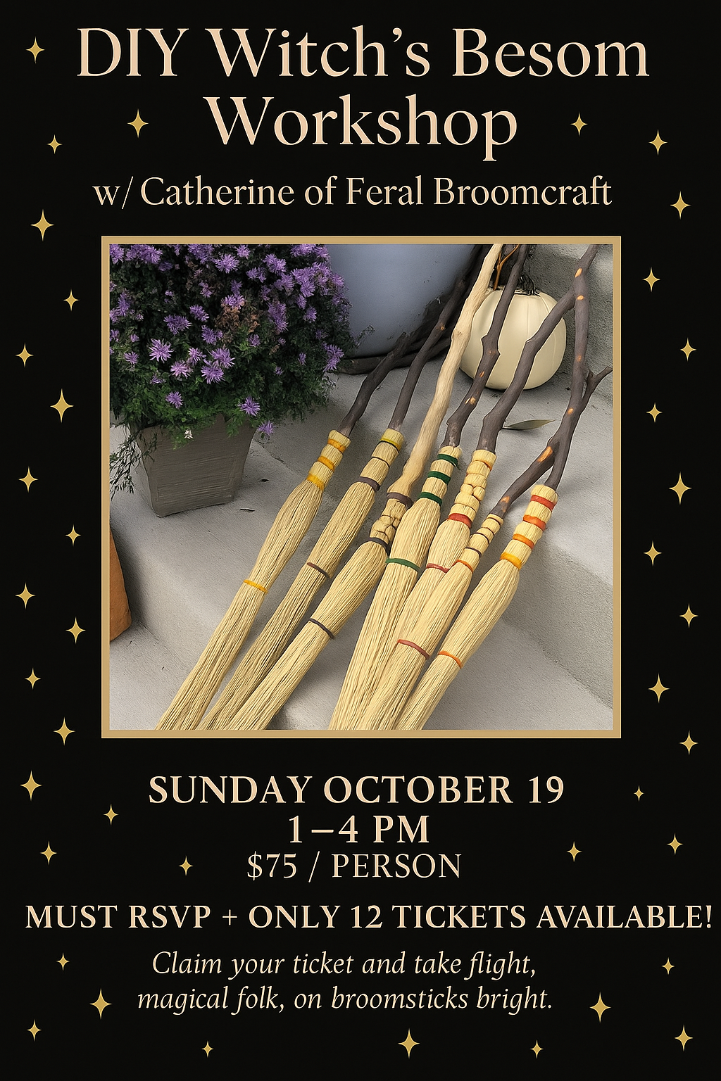 Witch’s Besom Workshop With Feral Broomcraft