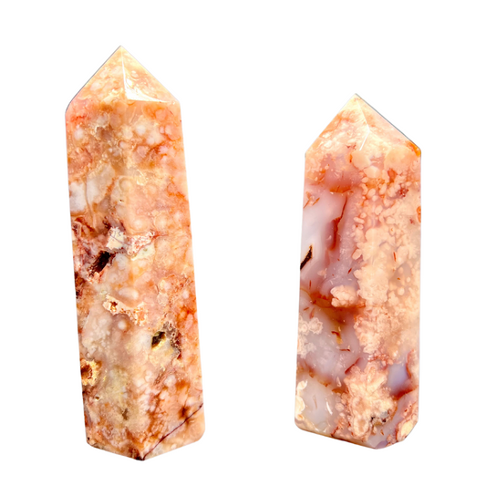 Carnelian X Flower Agate Tower