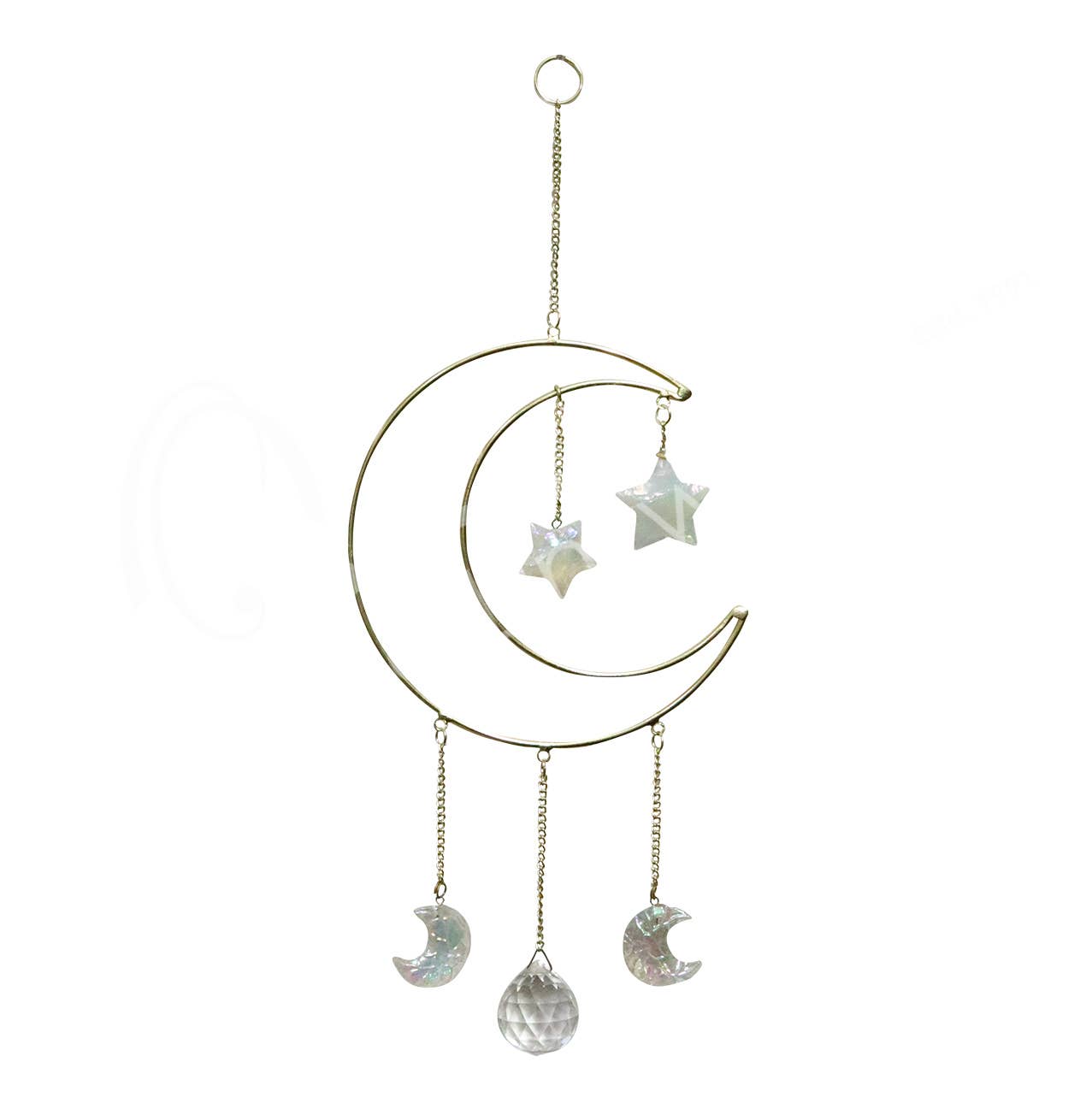 GOLD METAL MOON CRESCENT SUNCATCHER