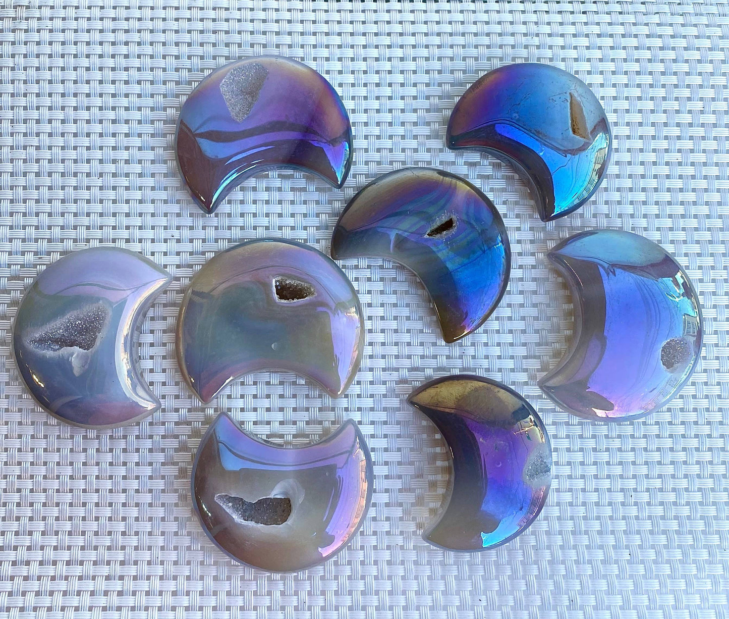 Aura Agate Druzy Moon