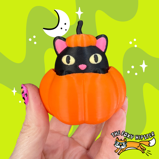 Halloween Pumpkin Cat Fidget Toy Clicker