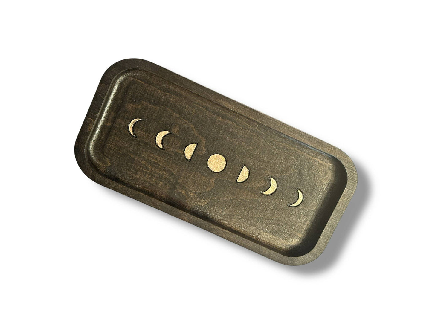 Moon Phase Tray, Celestial Catchall, Crystal Holder: Bronze & Black