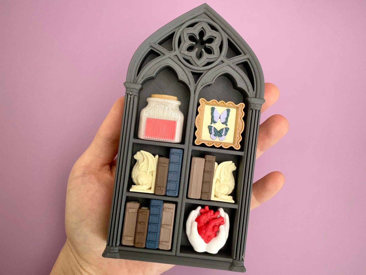 Gothic Library Clicker 3D Printed Fidget Keychain