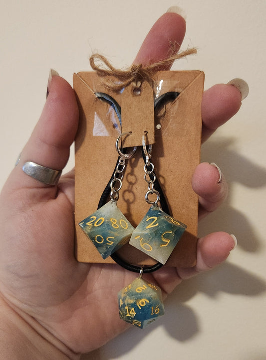 Resin Dice Necklaces & Earrings