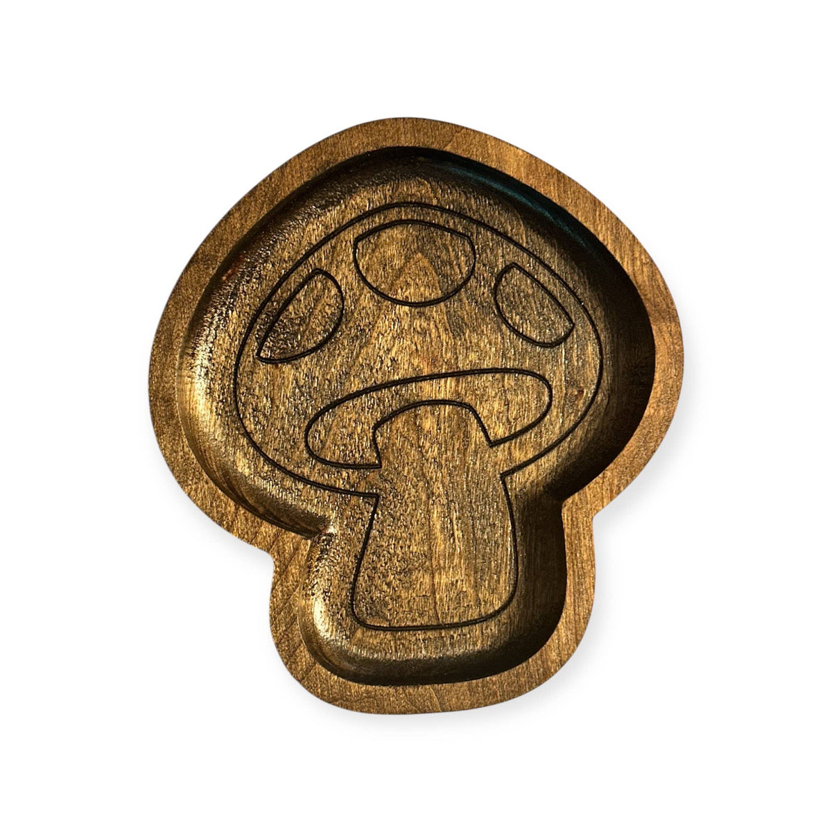 Mushroom Jewelry Tray, Wooden Catchall, Whimsy Decor: Natural