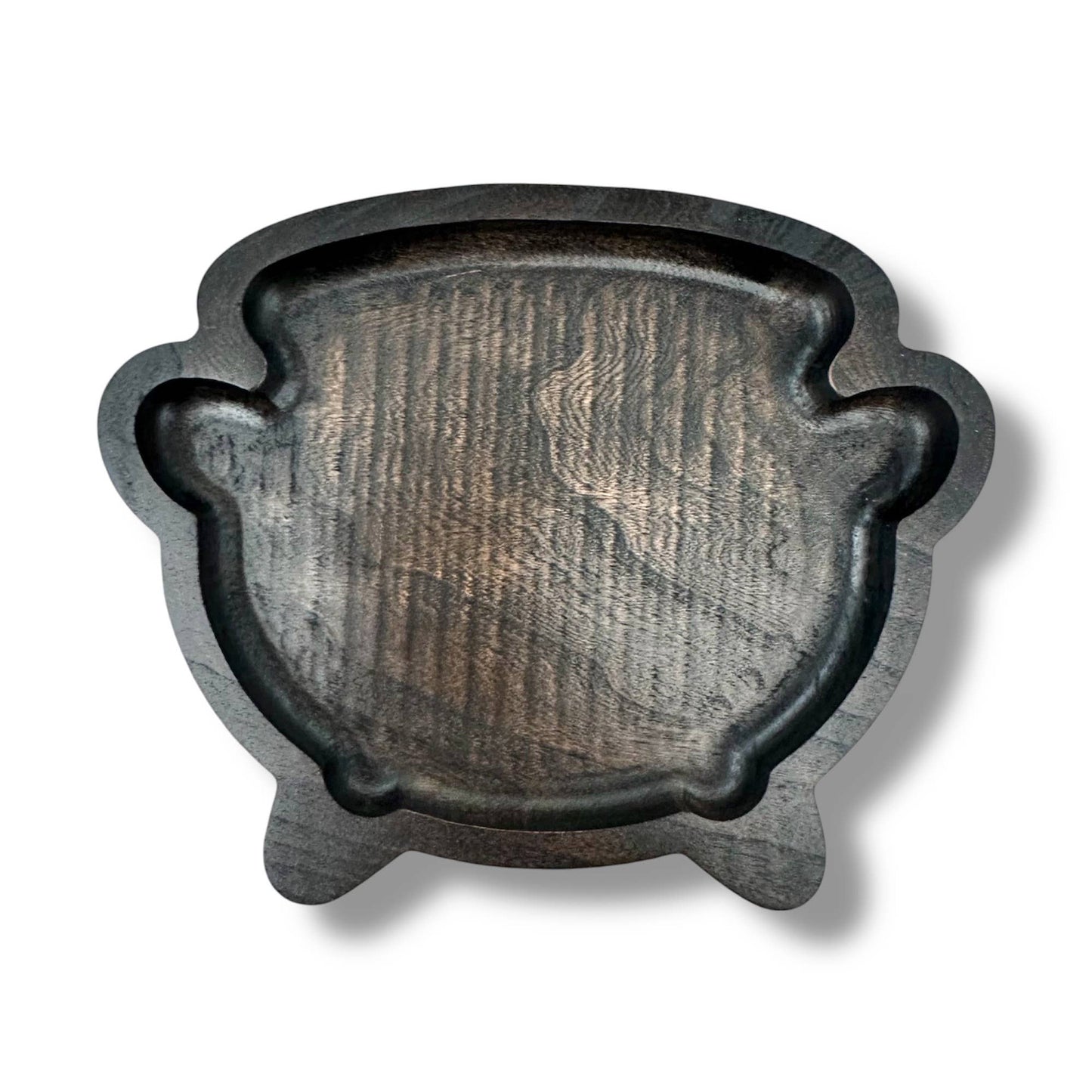 Cauldron Catchall Tray, Wooden Jewelry Dish, Mystic Decor: Black