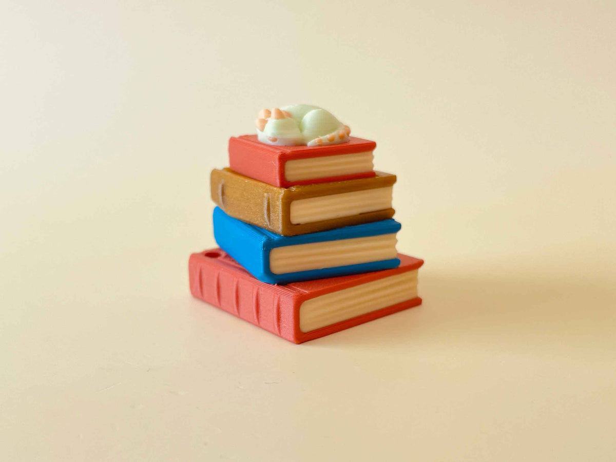 Books with Sleepy Cat