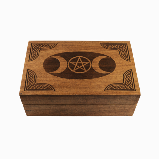 Pentacle Moon Wooden Box 4x6