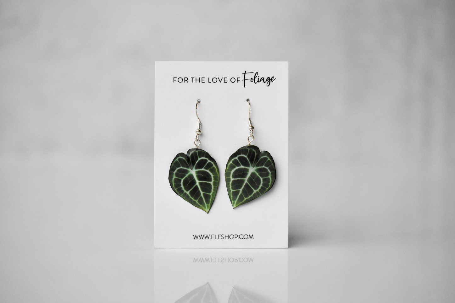 Clarinervum Anthurium Plant Earrings