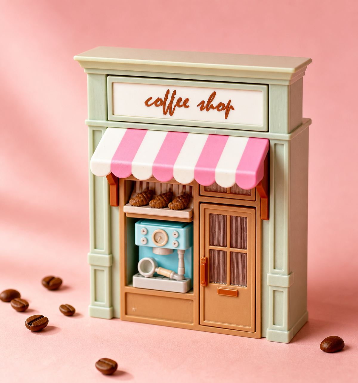 Coffee Shop Storefront Clicker 3D Printed Fidget Keychain