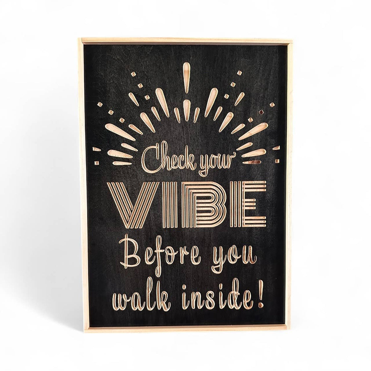 Positive Wall Sign, Wooden Wall Art, Boho Home Decor