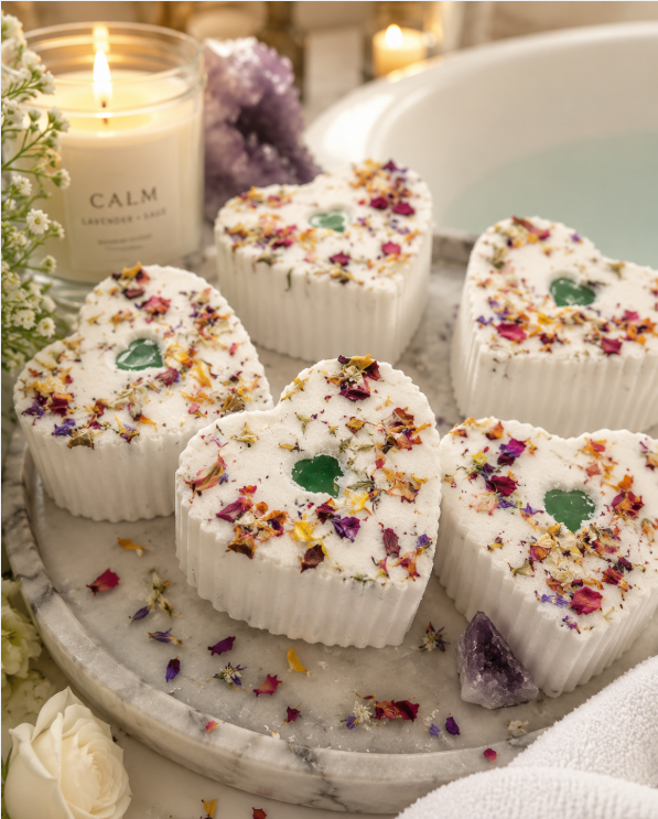 Crystal Heart Bath Bomb