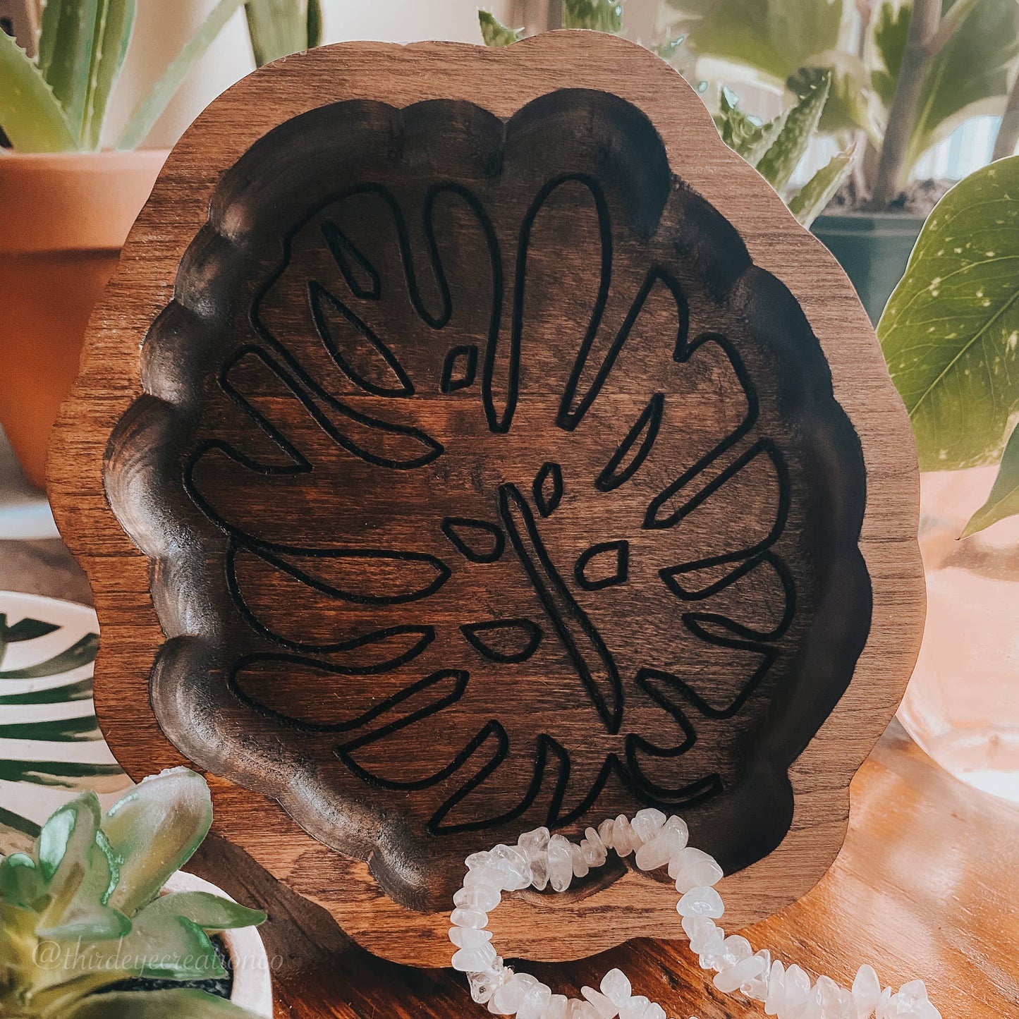 Plant Jewelry Tray, Organizer, Boho Home Decor: Natural