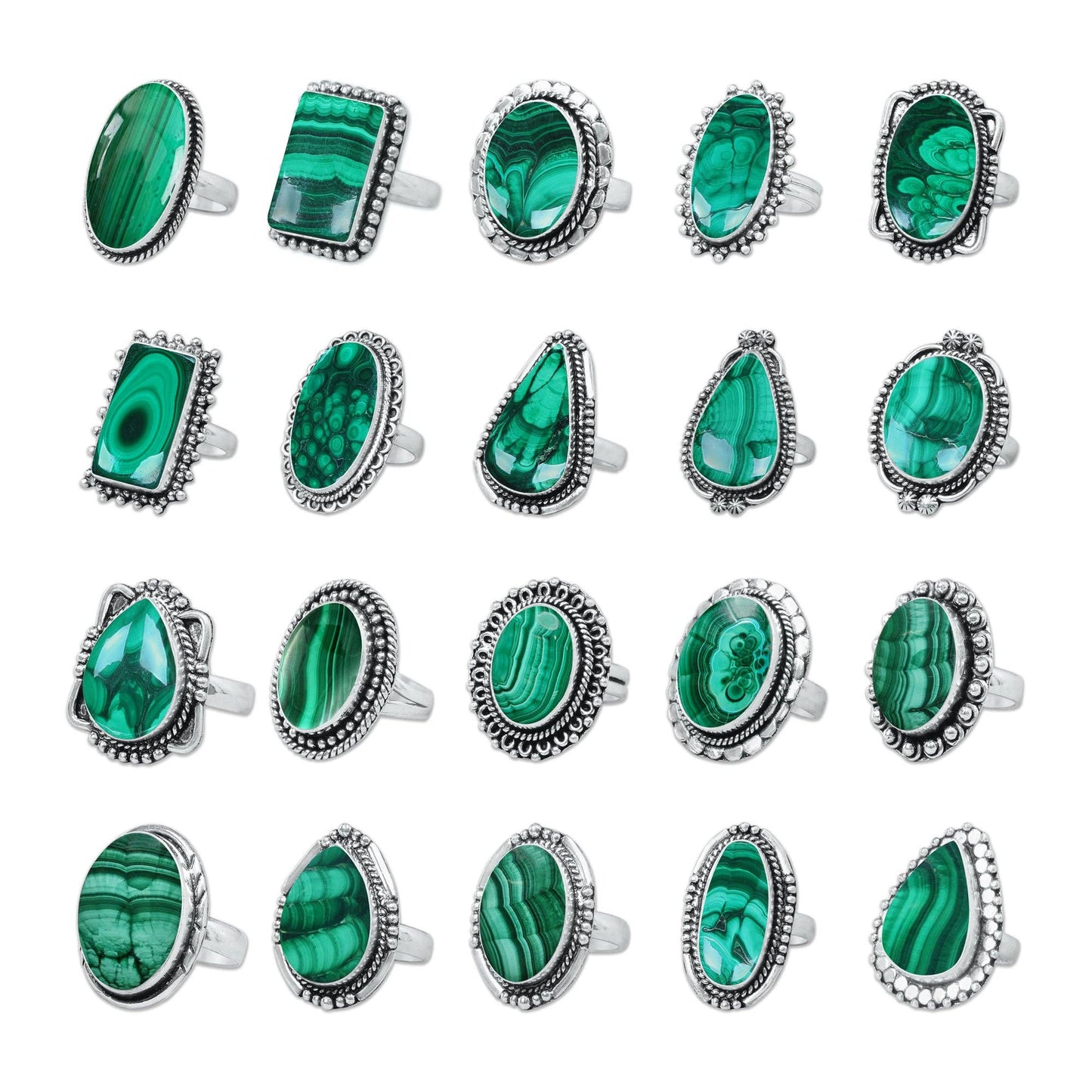 Silver Plated Crystal Rings