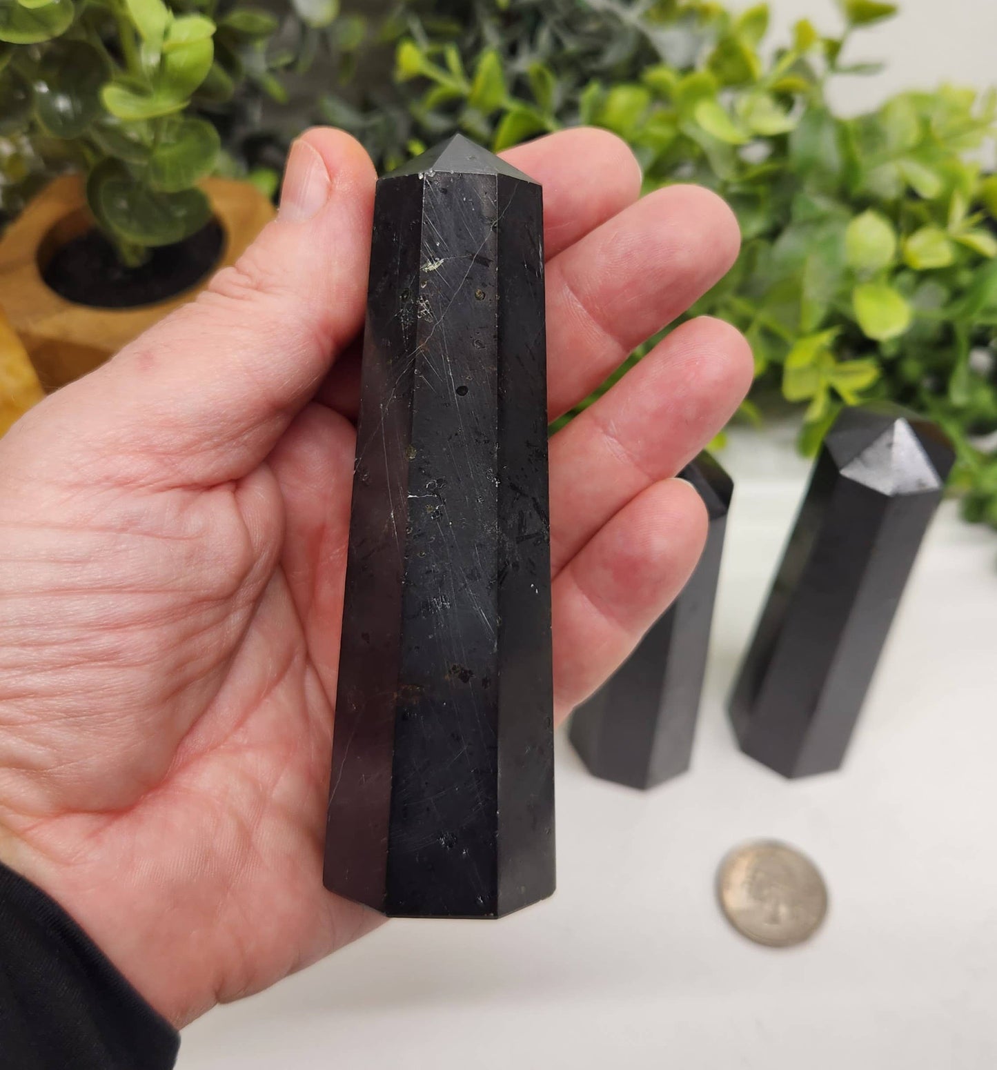 Black Tourmaline 8-Faceted Tower