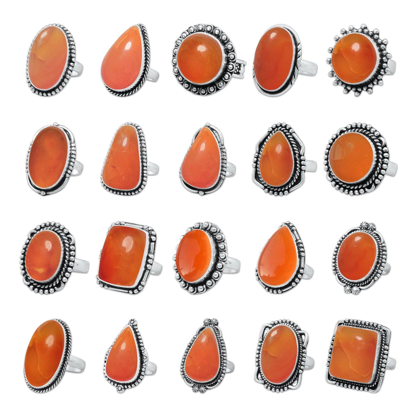 Silver Plated Crystal Rings