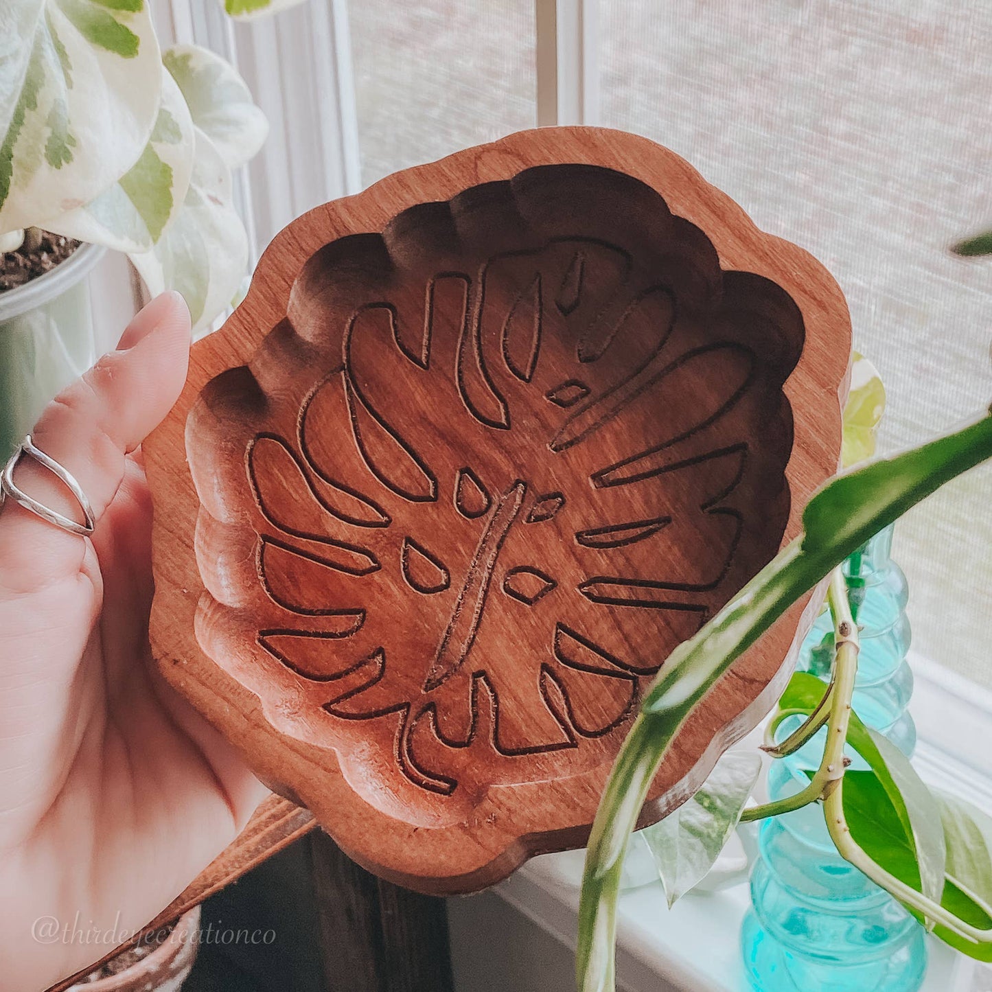Plant Jewelry Tray, Organizer, Boho Home Decor: Natural