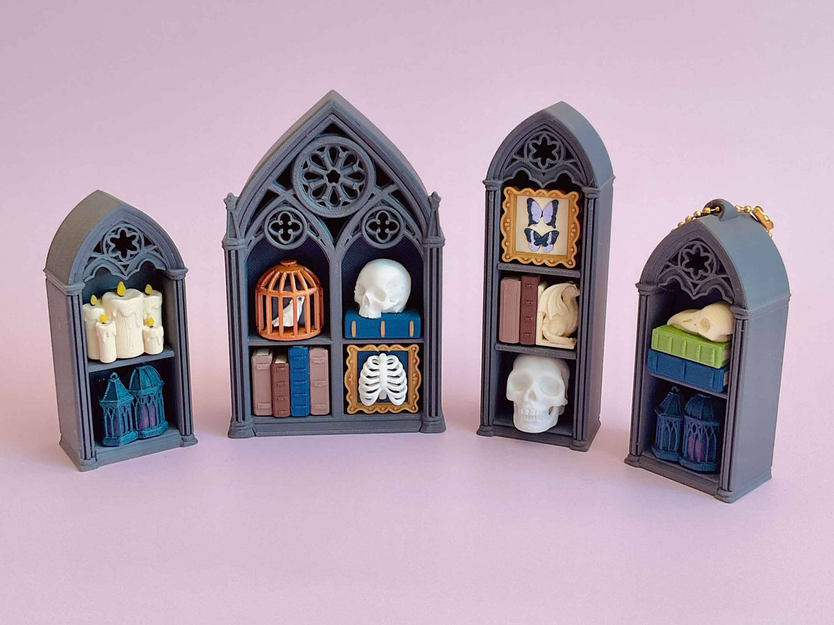 Gothic Library Clicker 3D Printed Fidget Keychain