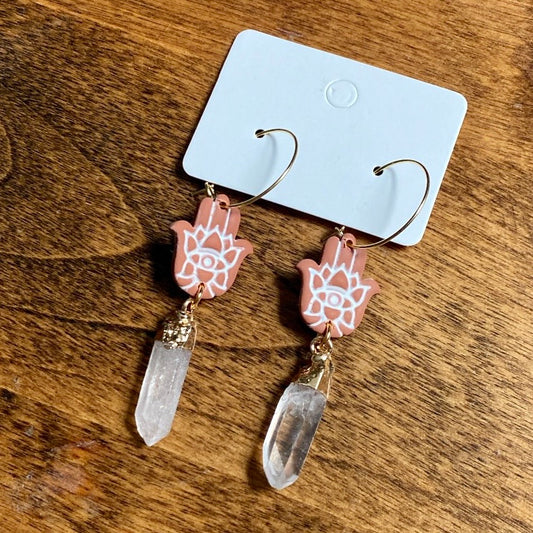 Crystal Hamsas Earrings