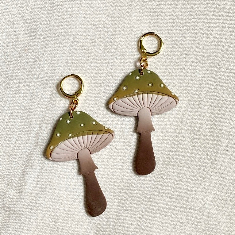 Large Mushroom Earrings