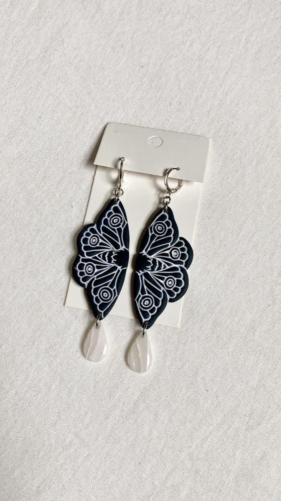 Vertical Moth Earrings