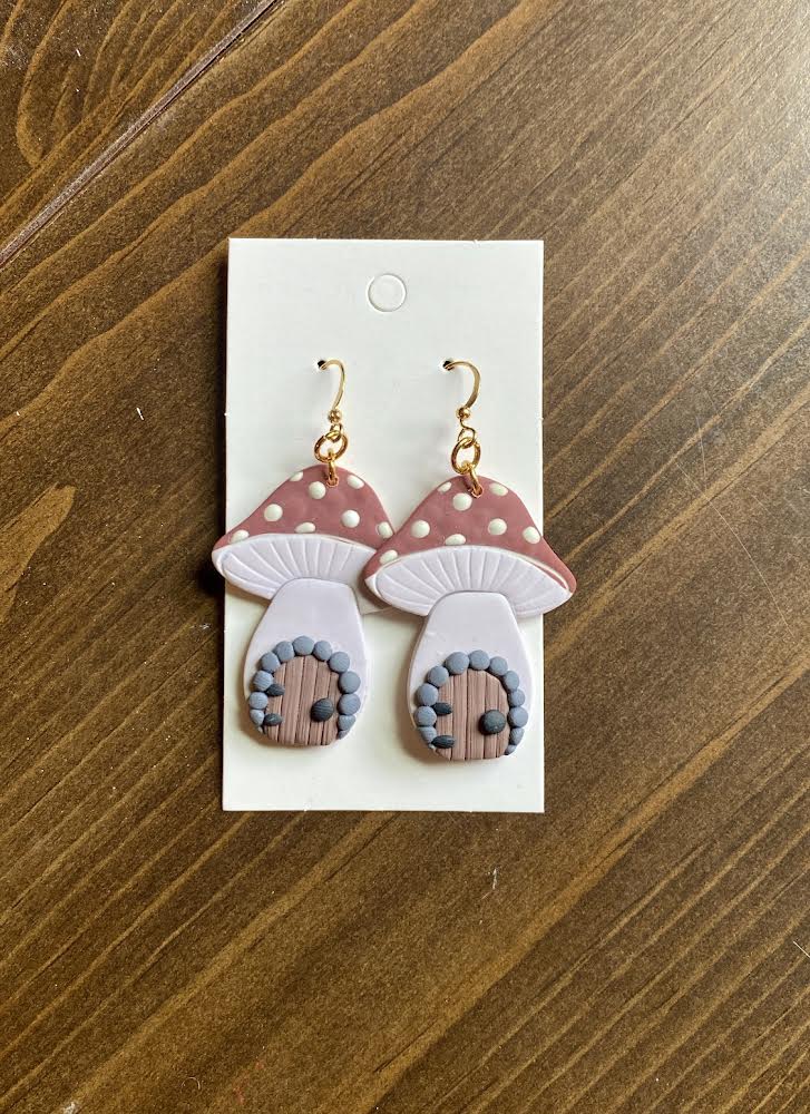 Fairy Door Mushroom Earringa