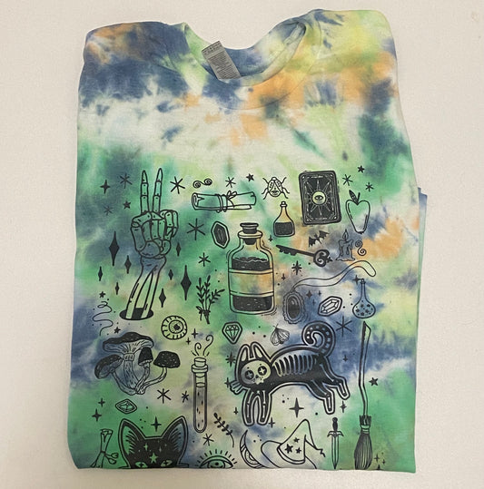 Witchy Icons Tie Dyed Tshirt