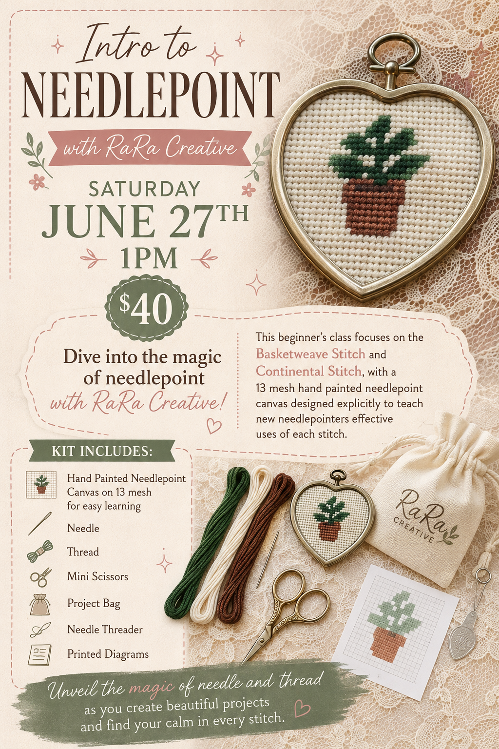 Needlepoint With RaRa Creative