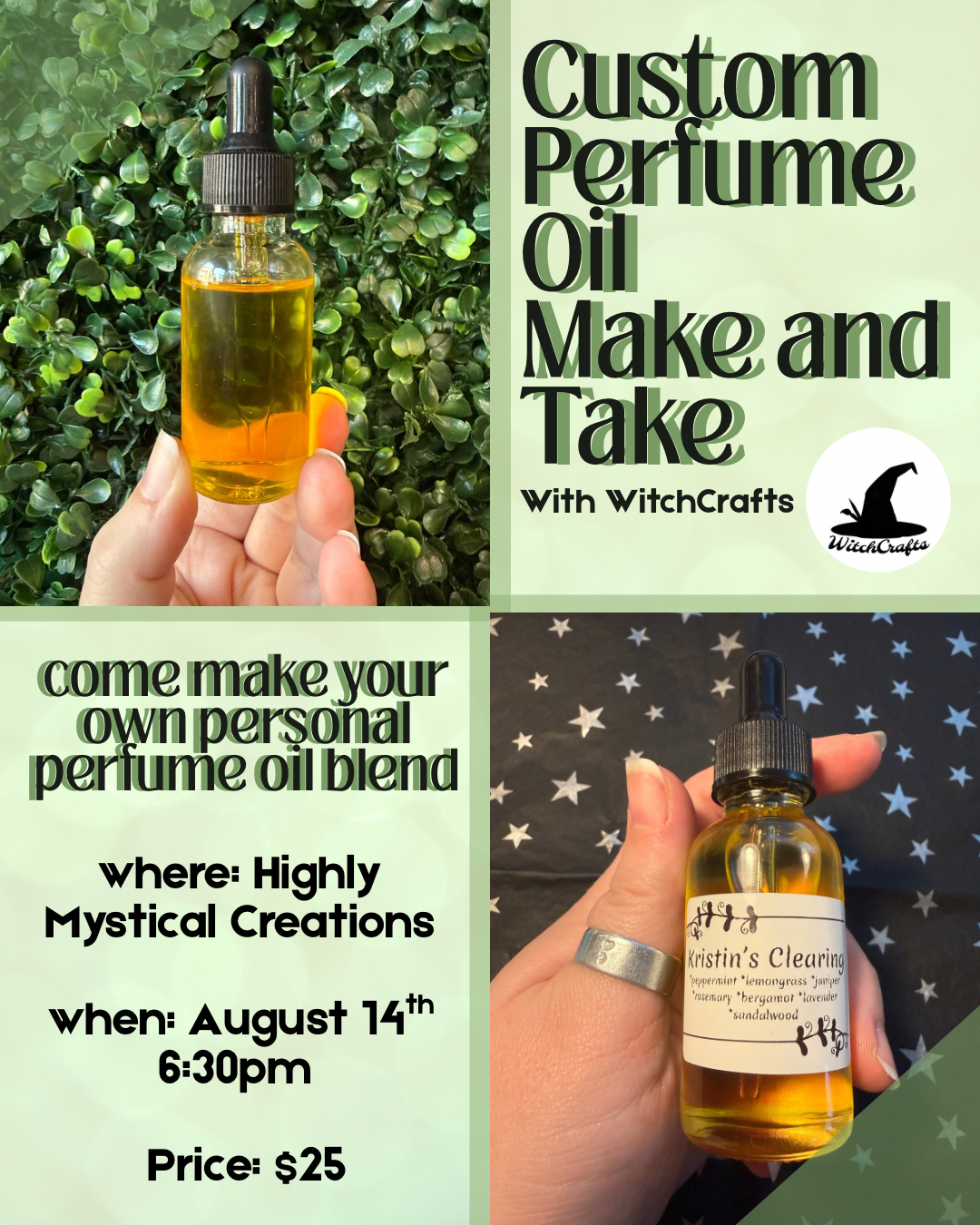 Custom Perfume Oils Make & Take with WitchCrafts