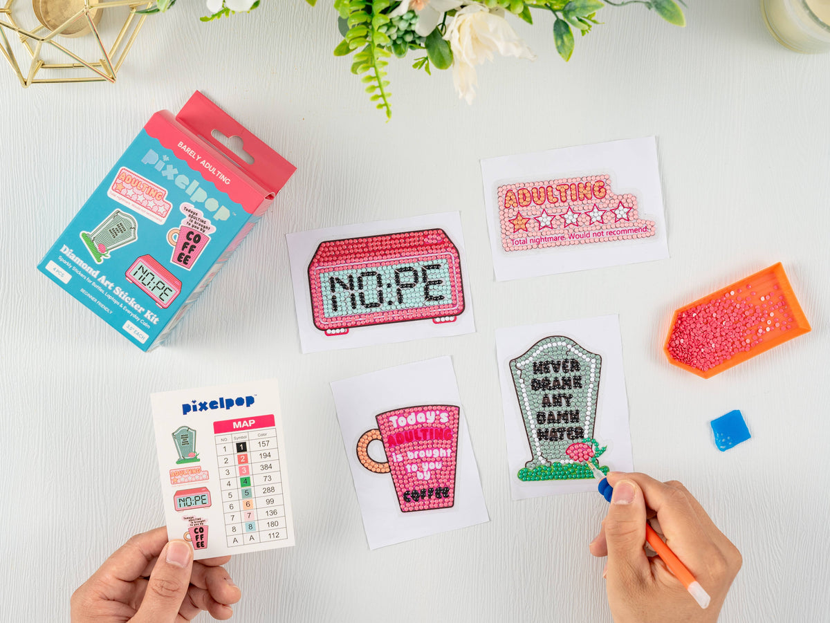 Diamond Art Sticker Pack — Barely Adulting