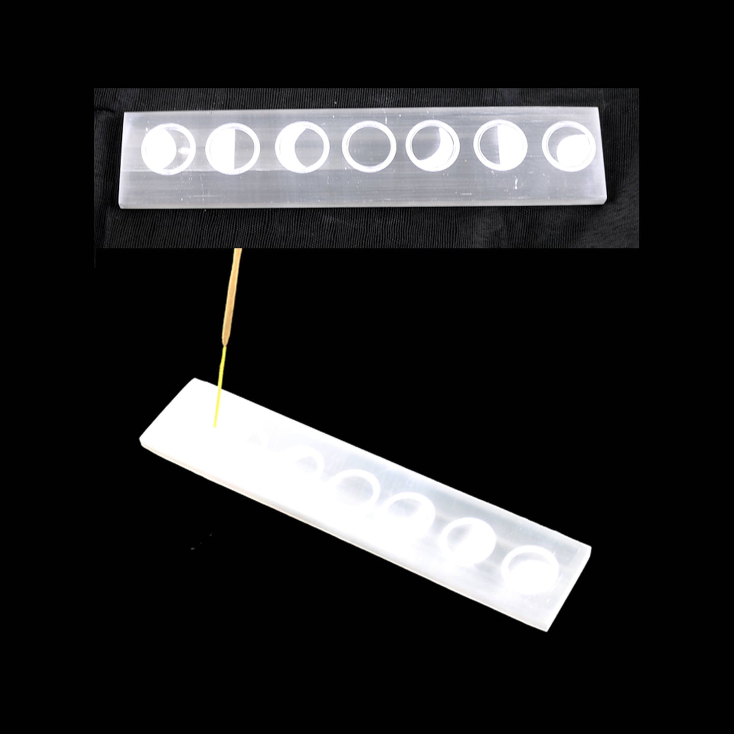 Selenite Incense Ash Catcher (8 in.) - The Moon