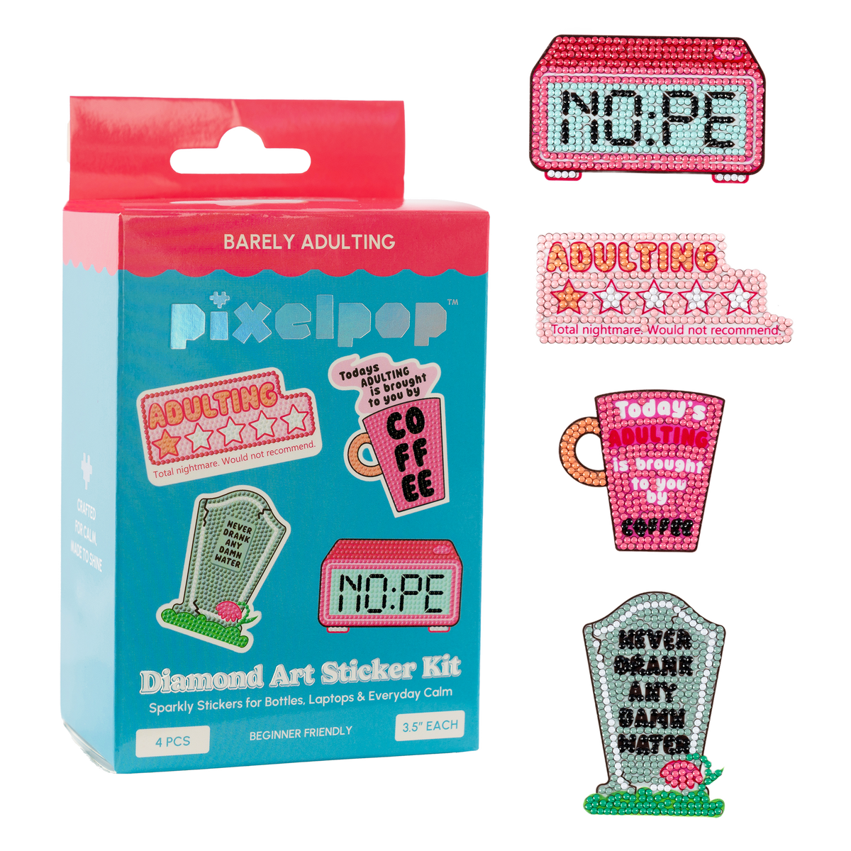 Diamond Art Sticker Pack — Barely Adulting