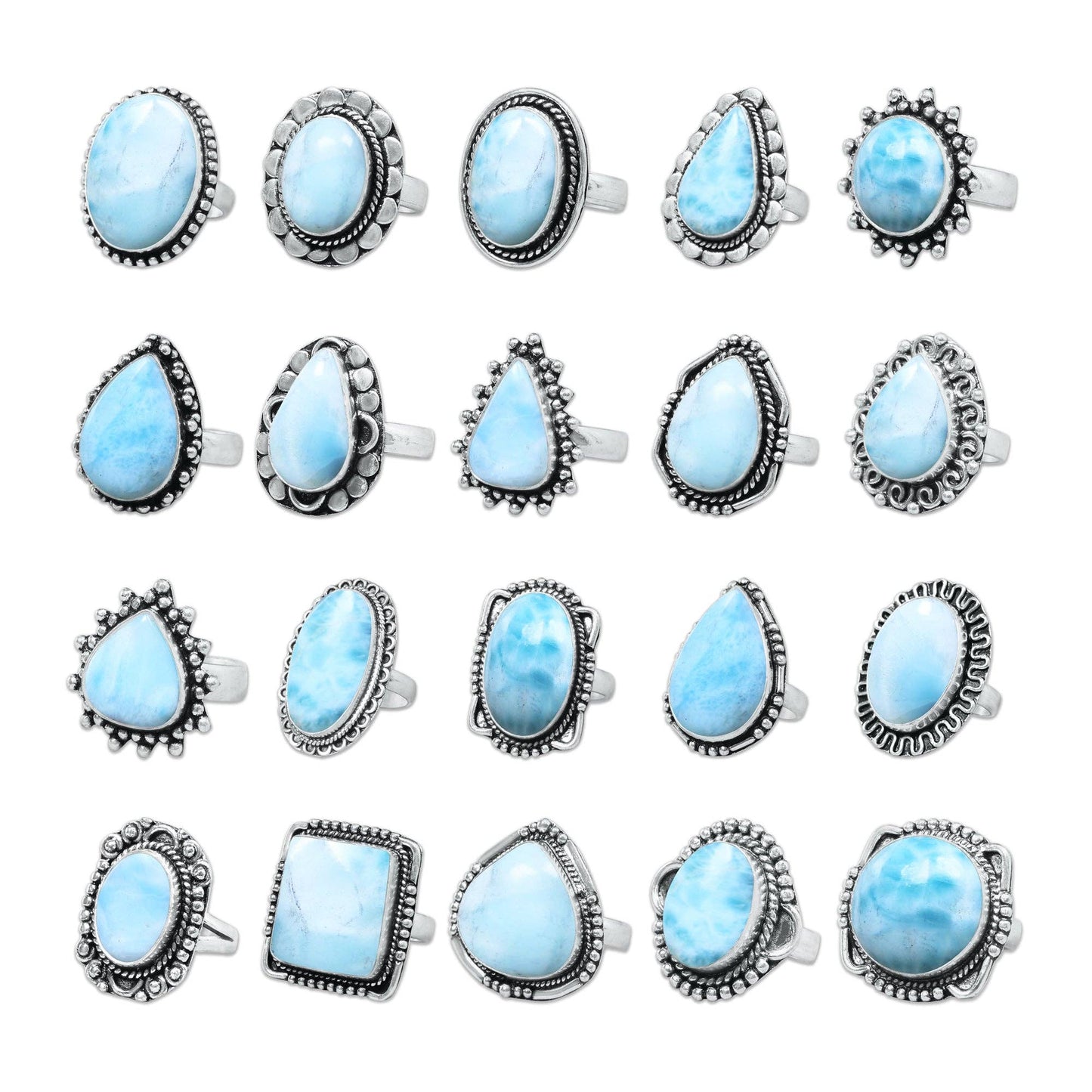 Silver Plated Crystal Rings