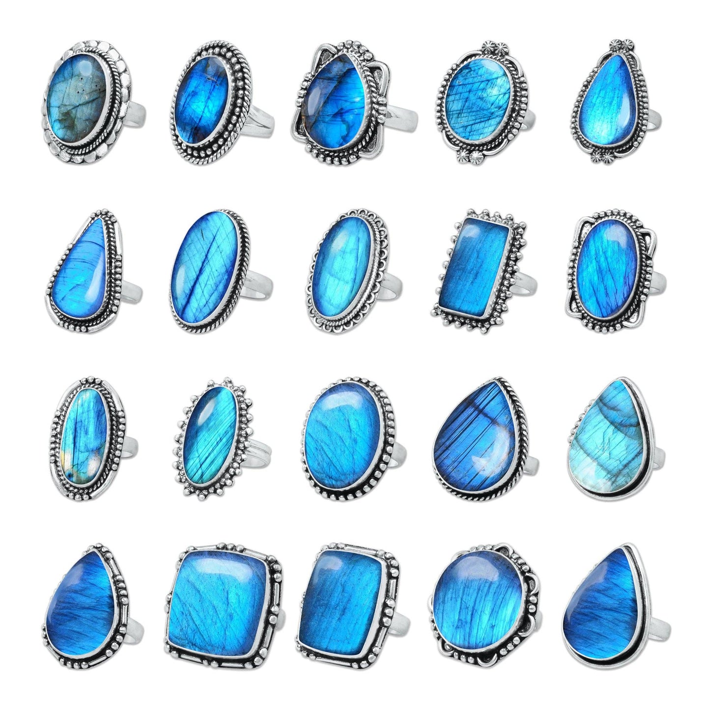 Silver Plated Crystal Rings