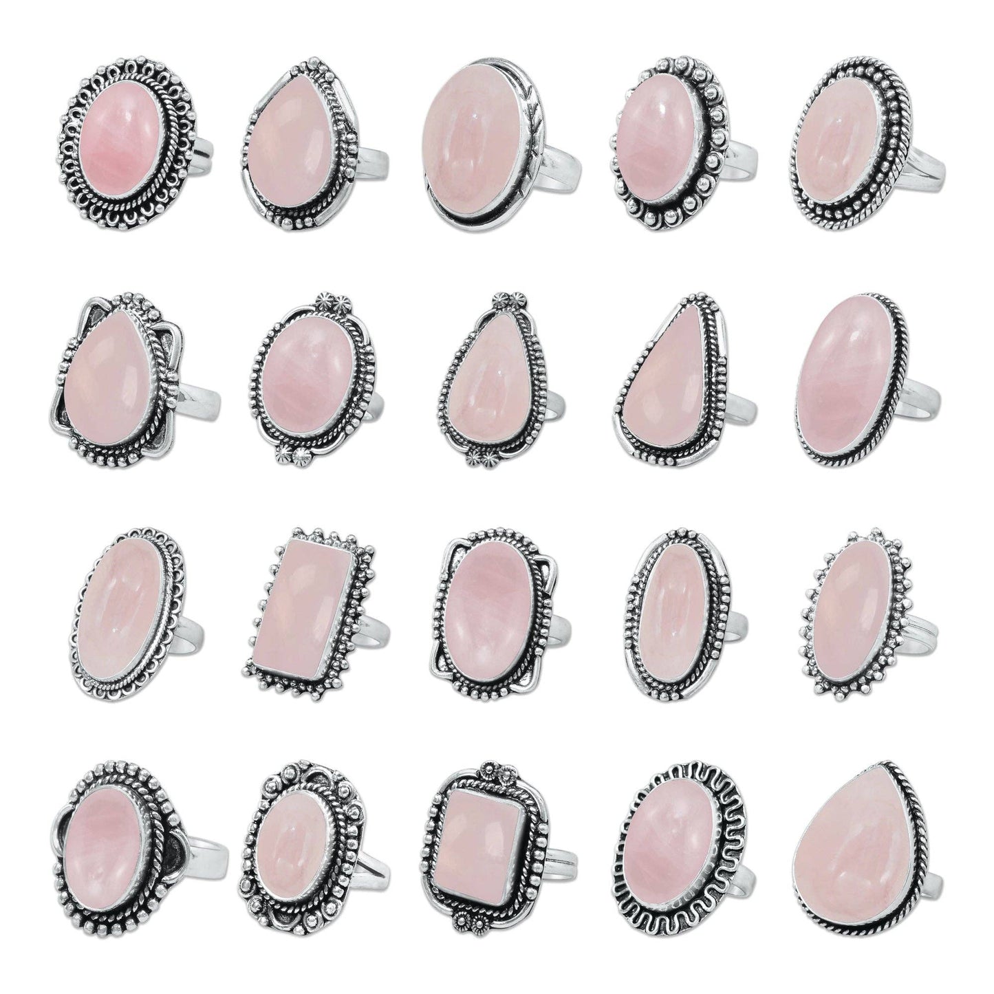 Silver Plated Crystal Rings