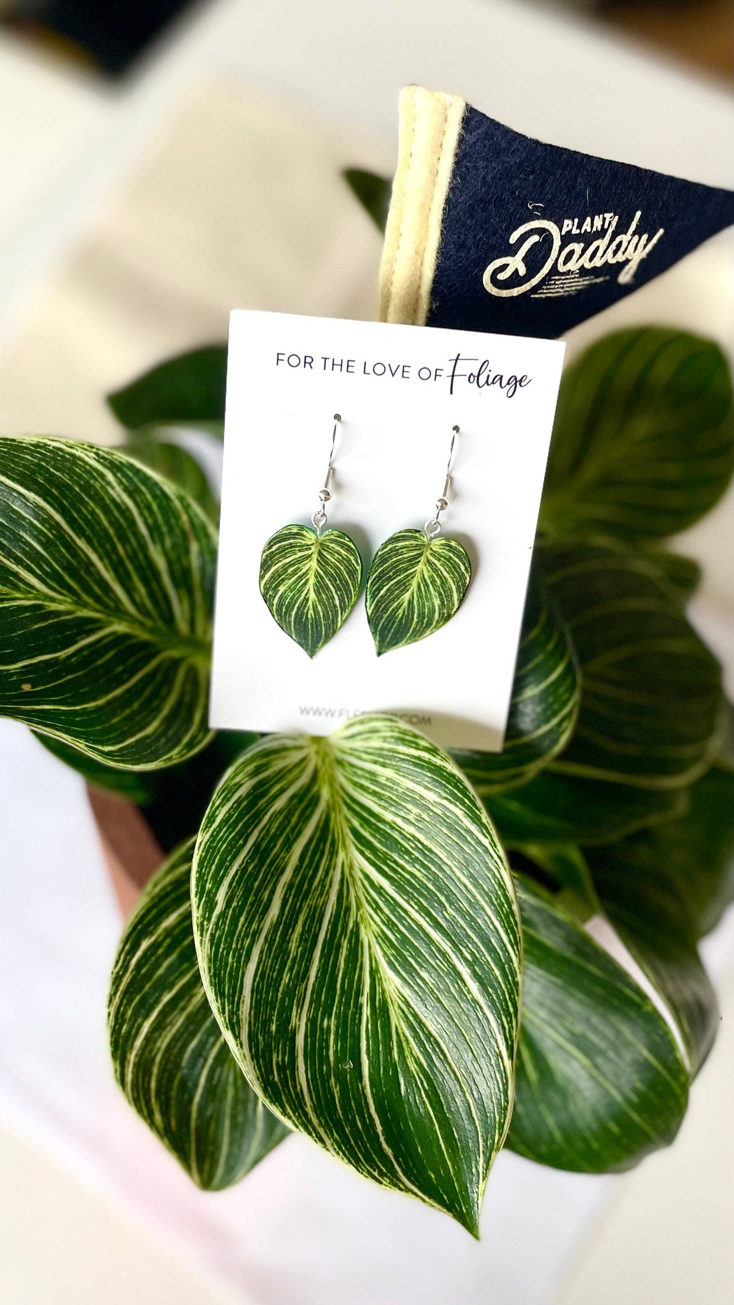 Birkin Philodendron Plant Earrings