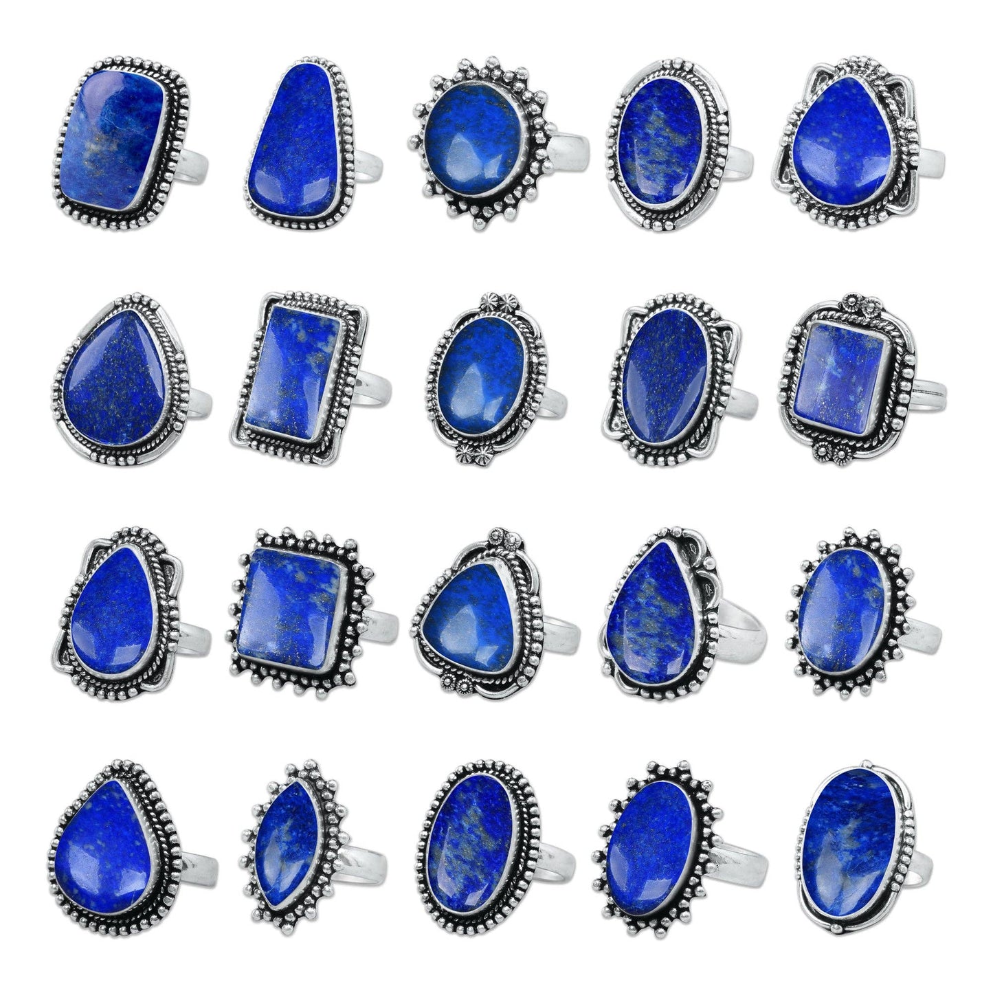 Silver Plated Crystal Rings