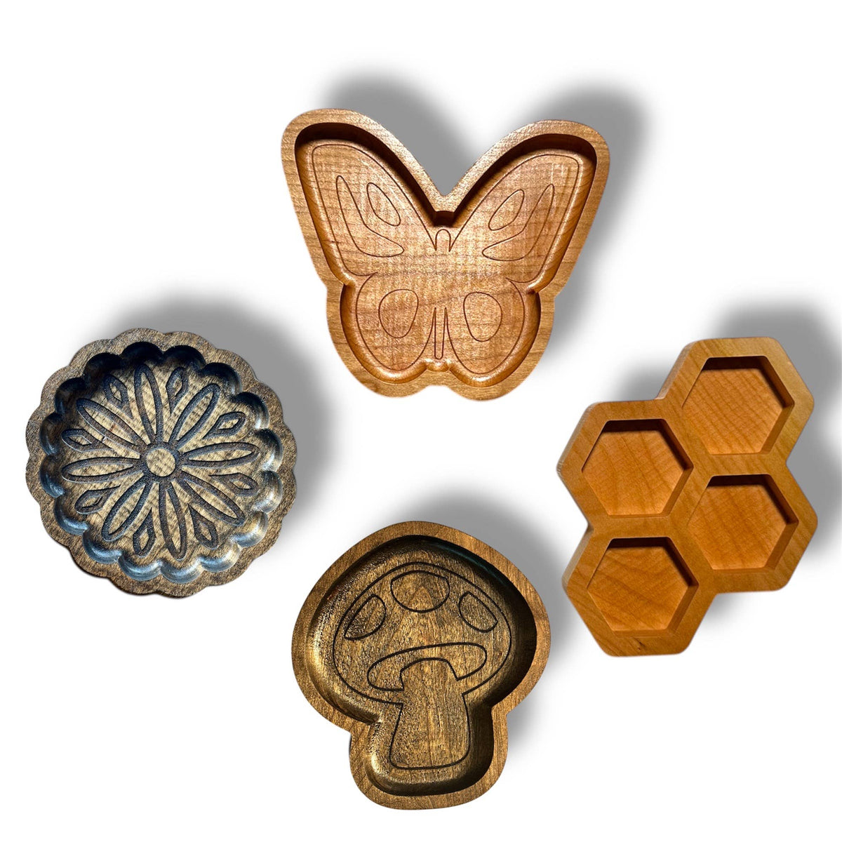 Honeycomb Jewelry Display Organizer, Whimsical Wood Tray: Natural