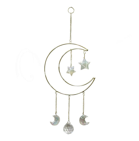 GOLD METAL MOON CRESCENT SUNCATCHER