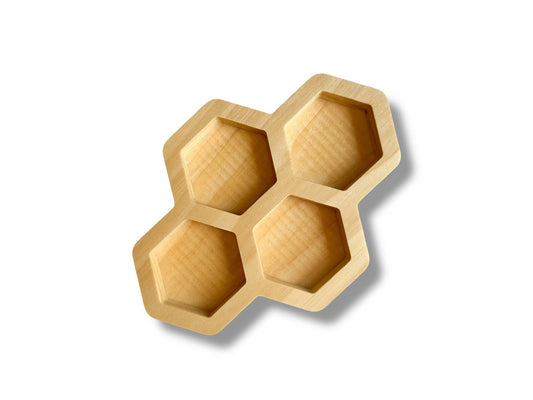 Honeycomb Jewelry Display Organizer, Whimsical Wood Tray: Natural