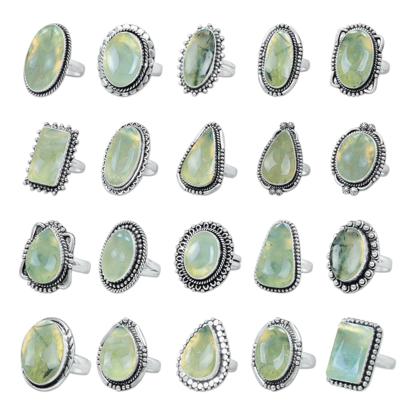 Silver Plated Crystal Rings