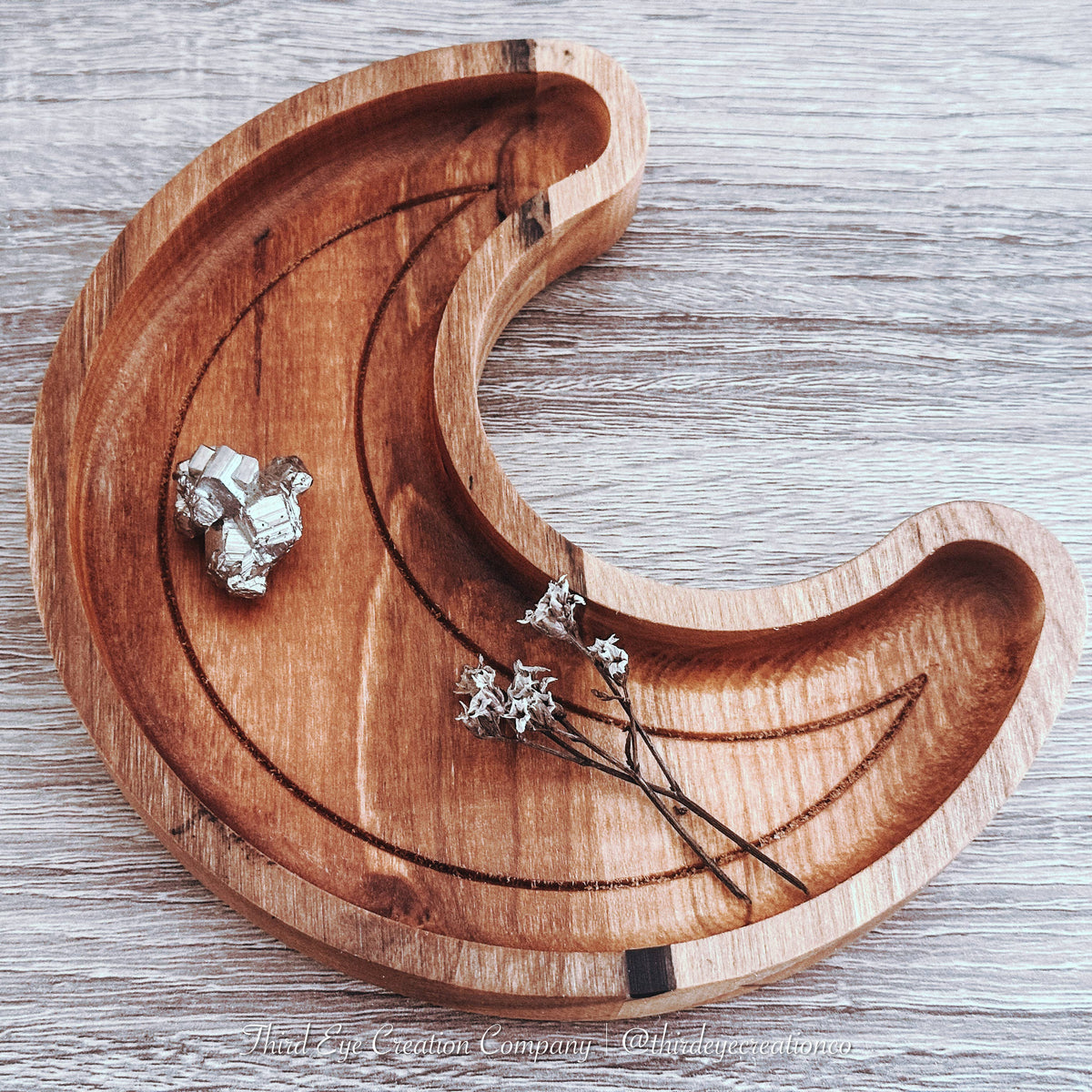 Crescent Moon, Witchy Jewelry Organizer: Walnut