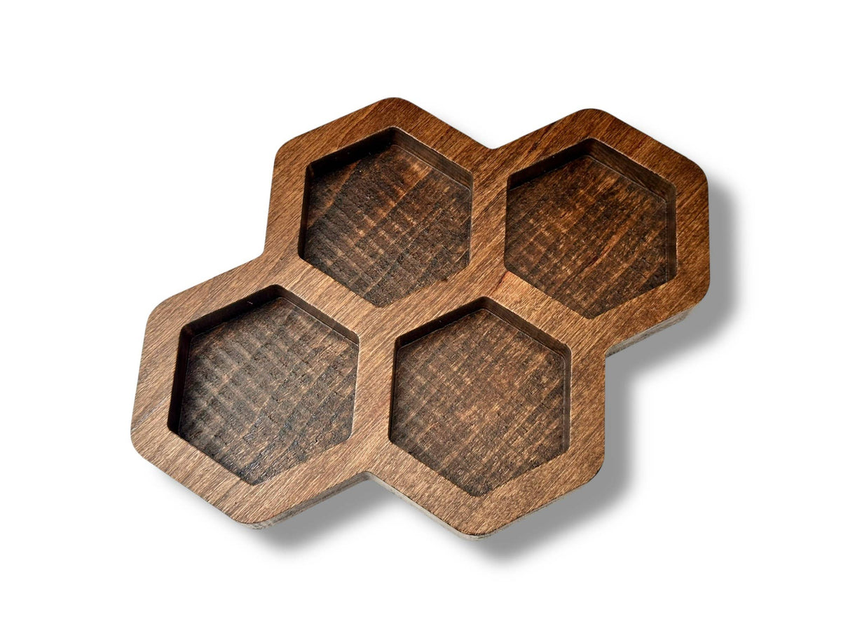 Honeycomb Jewelry Display Organizer, Whimsical Wood Tray: Natural