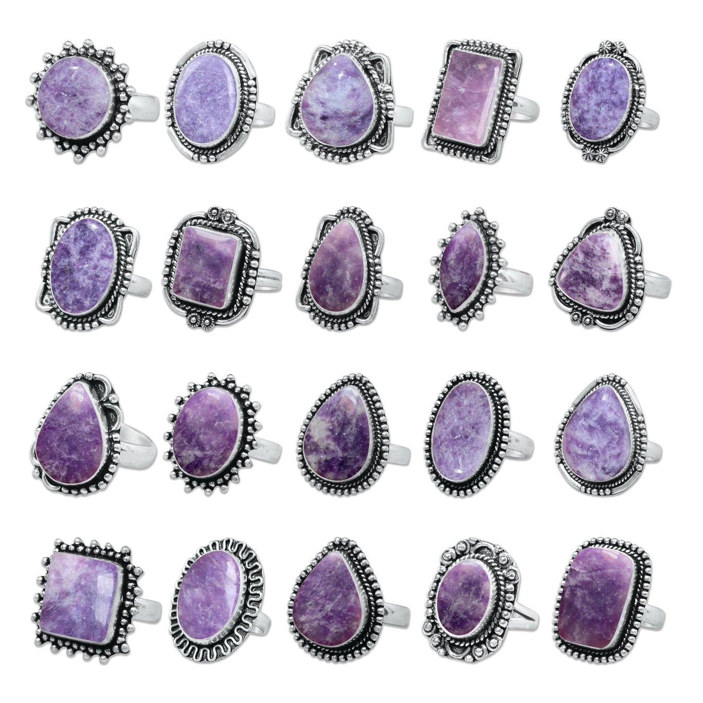 Silver Plated Crystal Rings